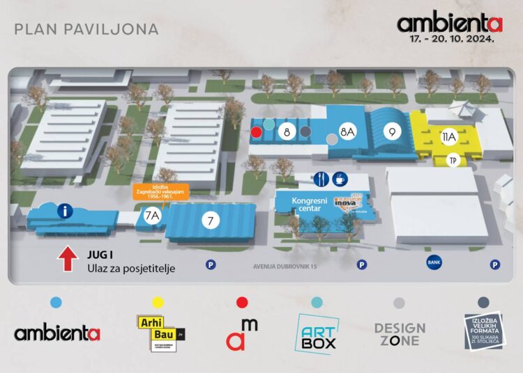 Ambienta 2024, nacionalni sajam namještaja, dizajna interijera i opremanja prostora, plan paviljona